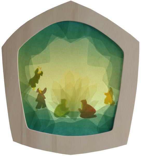 Zwergenhöhle-Transparent ein ideales Geschenk zum Kindergeburtstag. Zwerge in der Kristallhöhle.